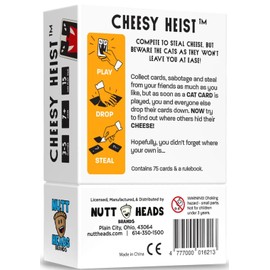Nutt Heads Cheesy Heist Card Game for Kids! A Mischievous and Sabotage Card Game of Cheese, Cats, and Mice – Family Friendly Party Game Night for Teens & Kids Ages 7+   