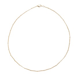 Honeycat Thin Satellite Beaded Chain Choker Necklace (14", 15", 16", 17", 18") in 18k Gold Plate | Minimalist, Delicate Jewelry (G)