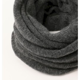 Prettystern XL 100% Cashmere Wool Unisex Loop Scarf Cashmere Round Scarf Knitted Scarf Winter Round Neckerchief Women Men Tube Scarf, darkgray