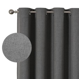 Airwill Blackout Curtains - Thermal Insulated Grommet Drapes for Bedroom & Living Room, Room Darkening Textured Panels, Window Curtains with Grommets(52x96 Inch, Charcoal Grey)