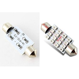 EPARTS 1 X 41mm 16 SMD Amber LED Car Interior Festoon Dome Map Glove Box Trunk Replacement Light Bulb