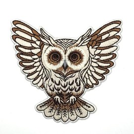 3.5" Owl Iron On Patch - Embroidered Vintage Bird Cool Aesthetic Owl Applique Appliques Iron On Sew On Patches for Holes, Clothing, Jeans, Hat, Backpacks, Clothes, Girls
