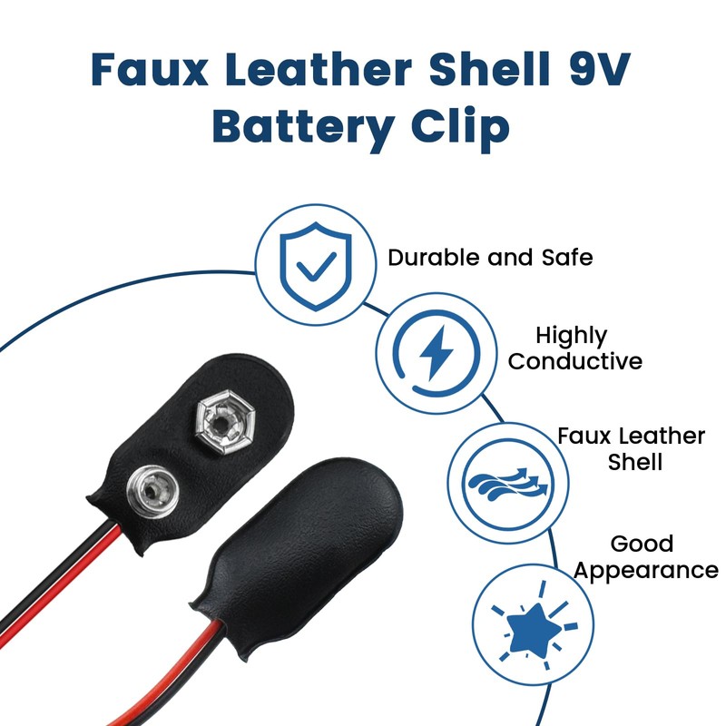 SDTC Tech 3 Pack 9V Battery Snap to 2-Pin PH2.0