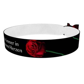 Für immer in meinem Herzen Stoffarmband - Trauerarmband aus Satin - Wasserfestes und langlebiges Gedenkarmband - Stilvolles Trauerschmuck - Emotionale Unterstützung und Erinnerung