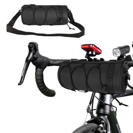 Bicycle Handlebar Bag, Shoulder Bag, Bicycle Bag, Multifunctional Bicycle Handlebar Bag, Waterproof with Shoulder Strap, for Road Bike, Mountain Bike, Cycling, Travel, 2.5 L (Nero)
