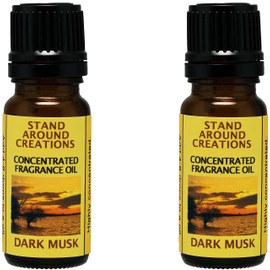 Set of 2 - Concentrated Fragrance Oil - Dark Musk: Sultry Amber Notes Embrace Silky Sandalwood w/Tender Musk. Infused w/Essential Oils.(.33 fl.oz.)