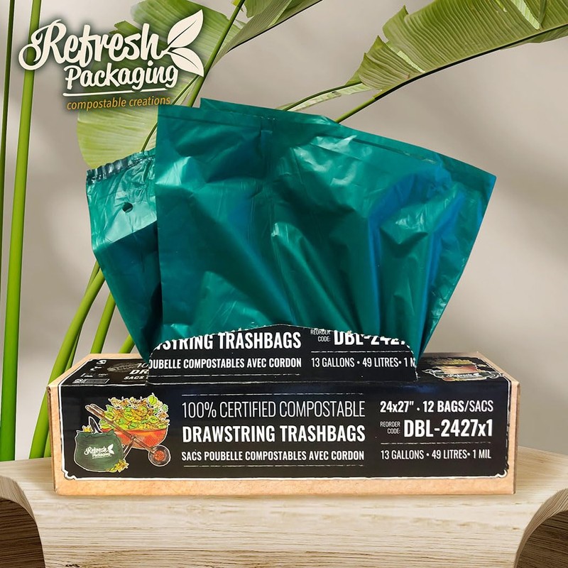 Refresh Packaging All Purpose Trash Bags - 100% Certified Compostable