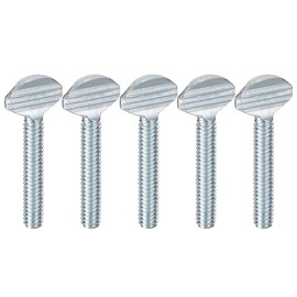 uxcell 1/4-20 x 1-1/2" Thumb Screws, 10pcs Carbon Steel Fully Thread Galvanized Finger Tight Racket Screw