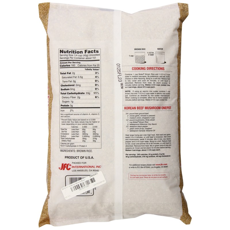 BOTAN Calrose Brown Rice, 15 Pound