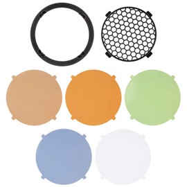 Westcott Twist Lock Mount Grid and Gel Pack for FJ80 - Includes 30-Degree Honeycomb Grid and (2) CTO, CTB, Window Green, Diffusion & Clip