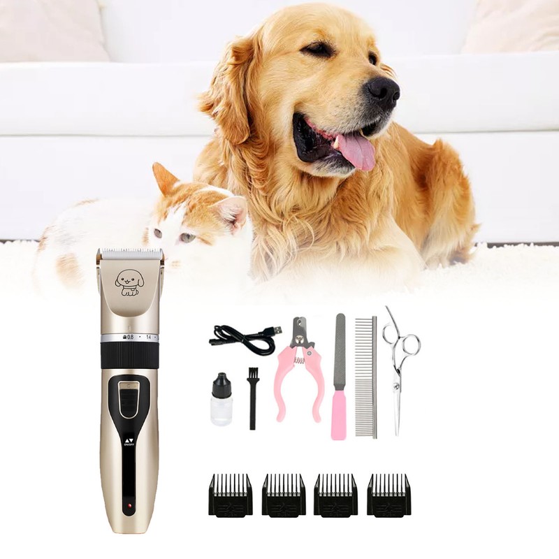 Pet Grooming Clippers Professional Low Noise USB Rechargeable Electric Cat