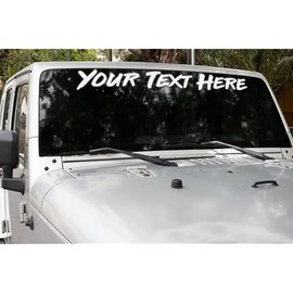 VulgrCo Custom Windshield Sticker, Create Your Own Custom Vinyl Decals for Cars, Long-Lasting Front Windshield Decals for Trucks, Fade Resistant & Weatherproof Windshield Stickers