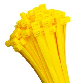HORZEFIX Cable Ties Pack of 100 Yellow Long UV Resistant Universal Ties 2.5/3.6/4.8/7.6 Wide