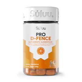 Súluu Pro D-Fence | Gomitas Vitaminadas | Multivitaminico para toda la Familia | 60 Gomitas | Sabor Mandarina | Vitamina C, Vitamina A, Vitamina D3, Zinc y Beta-glucanos | Sin Gluten