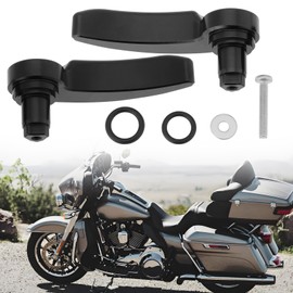 VGOL 1set Black Saddlebag Latch Levers Kit Saddle Bag Lid Lifters Pull Rod Aluminum Compatible with Har-Ley Davidson Electra Glide Street Glide 2014-2024 with Hard Bags