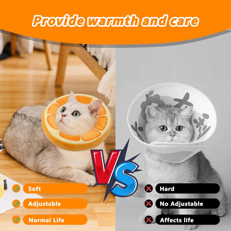 Maiiu Soft Cat Cone Collar, Cute Cat Recovery Collar Suitable