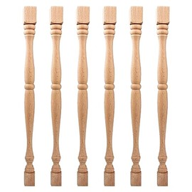 TCHOSUZ 12 Pack 13 Inch Unfinished Wooden Baluster Spindles, European Decorative Unpainted Wood Newel Post Handrail for DIY Staircase Furniture Woodworking Crafts Home Improvement