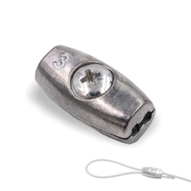 10 x EIFORM Cable Clamps - Wire Rope Clamp for Screwing for Wire Ropes Diameter 3.0 mm | Die-Cast Zinc