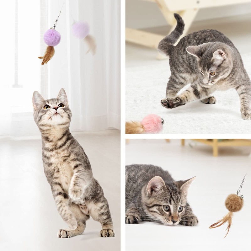 SONGWAY Cat Toy, Ball, Cat Pujarashi, Feather Ball, Replacement Toy,