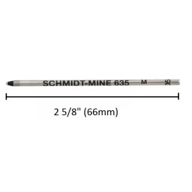 5 Pack - GENUINE SCHMIDT MINE 635M D1 Ballpoint Pen Refills 635 - Black Medium
