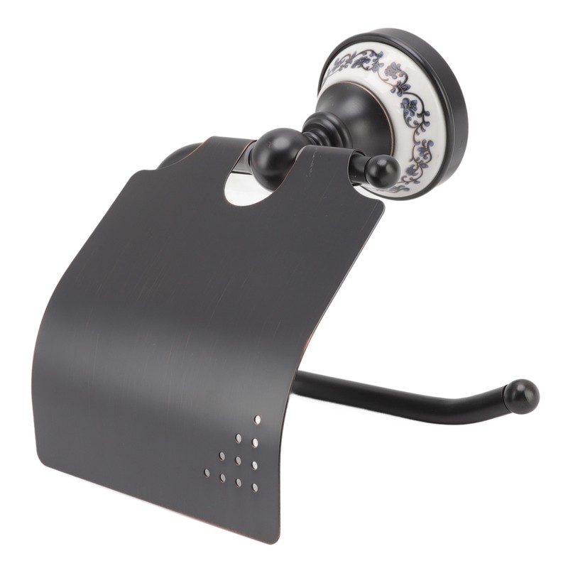 Paper Towel Dispenser Dark Bronze Blue and White Porcelain Wall