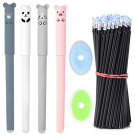 KANGSIT 26 Pcs Cute Animal Gel Pen Set, 0.35mm Cartoon Animal Erasable Black Ink Gel Pen Student Stationery Office Gift Back To School Gift Set