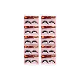 CETC Soft 100% Natural Black Thick Long False Eyelashes Makeup Extension Pack Of 10 Pair Fake Eyelashes