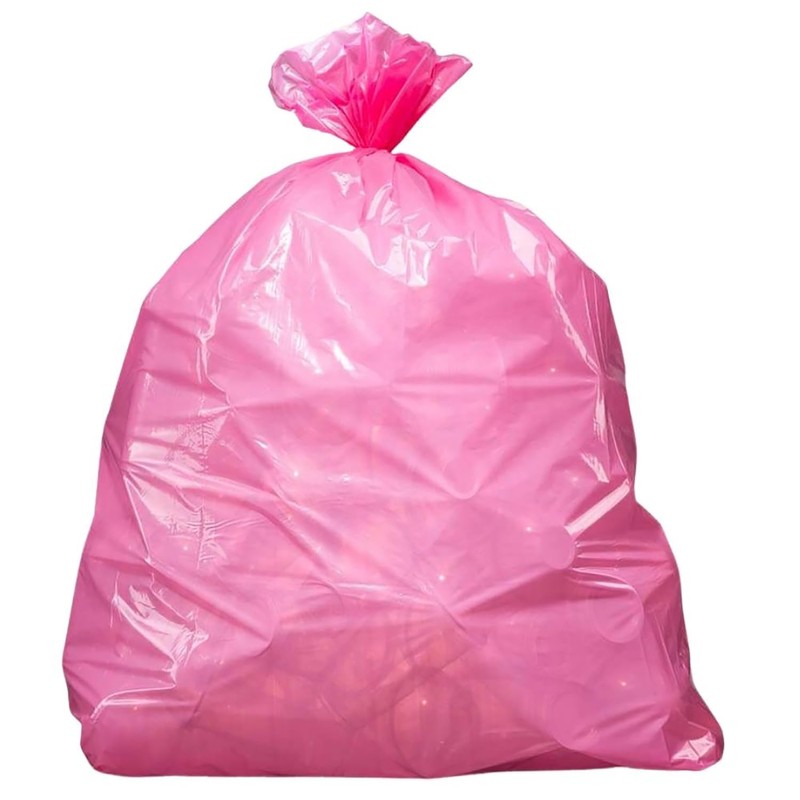 Plasticplace 32-33 Gallon Trash Bags │ 1.5 Mil │ Pink
