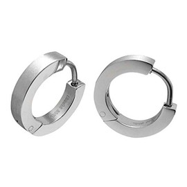 Kikuchi Ohrringe Titan St√§bchen Edelstahl Creolen Kantig Matt Silber Frau Herr √ò 12-18 mm nach Wahl (√ò 15 mm / 3 mm)