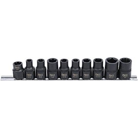 BGS 2560 3/5/6/10-Point Special Car Socket Set, Black, Set of 10 Pieces