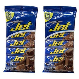 JET Milk Chocolate 12 Units. 144 grs. / 4.2 oz. - 2 Pack.