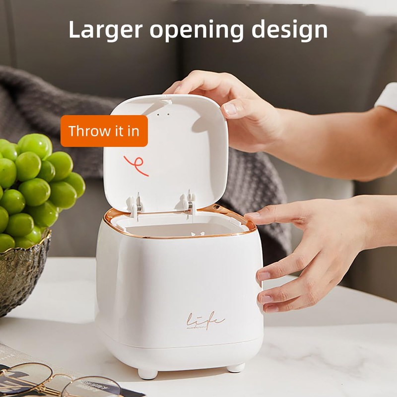 AIMALL Fashion Desktop Trash Can, Compact Self-Design Light Luxury Trash