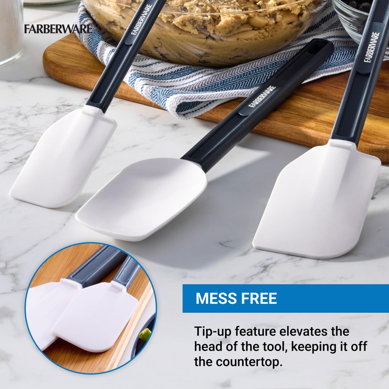 FARBERWARE Pro 3 Piece Silicone Spatula Set, 13.5 and 10