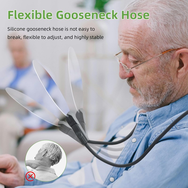 Cicano Hands-Free Magnifying Glass with Light, 6.3 Inch 5X Rechargeable