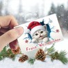 TRIOSK Fridge Magnets 3D Illusion Magnet Cat with Saying Merry