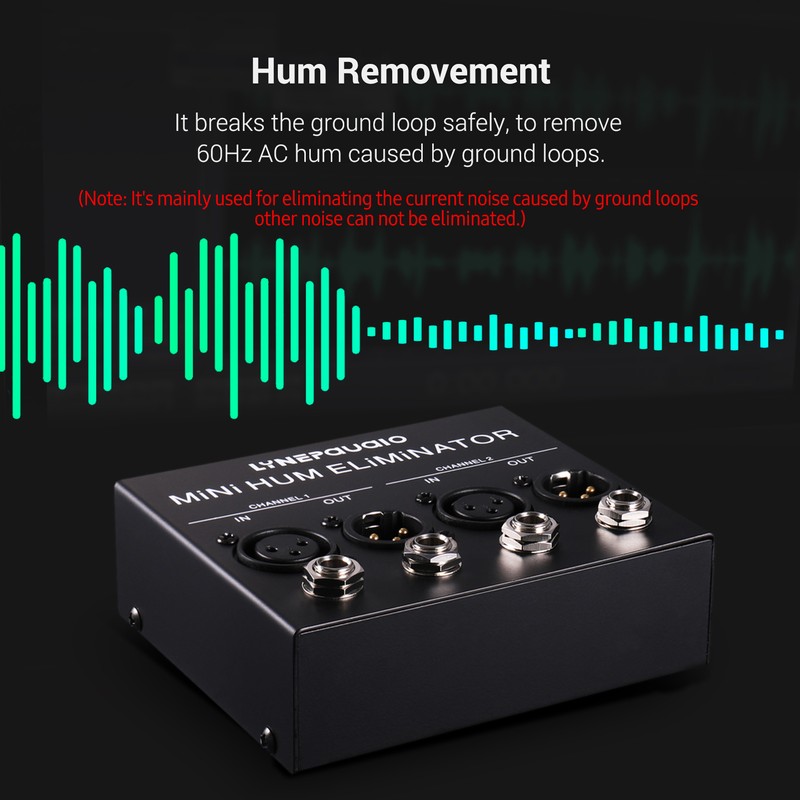 LYNEPAUAIO Compact Hum Eliminator Box 4 Channel Passive Buzz Destroyer