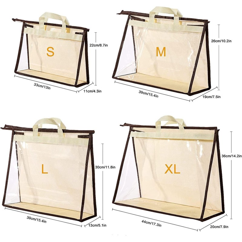 CINPIUK Clear Handbag Storage Bags Purse Organizer for Closet, Zipper
