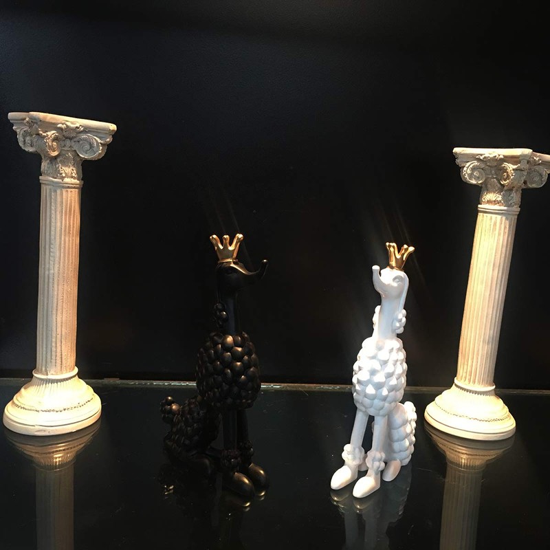 Artgenius Golden Crown Black Poodle Figurine,Small (Black)