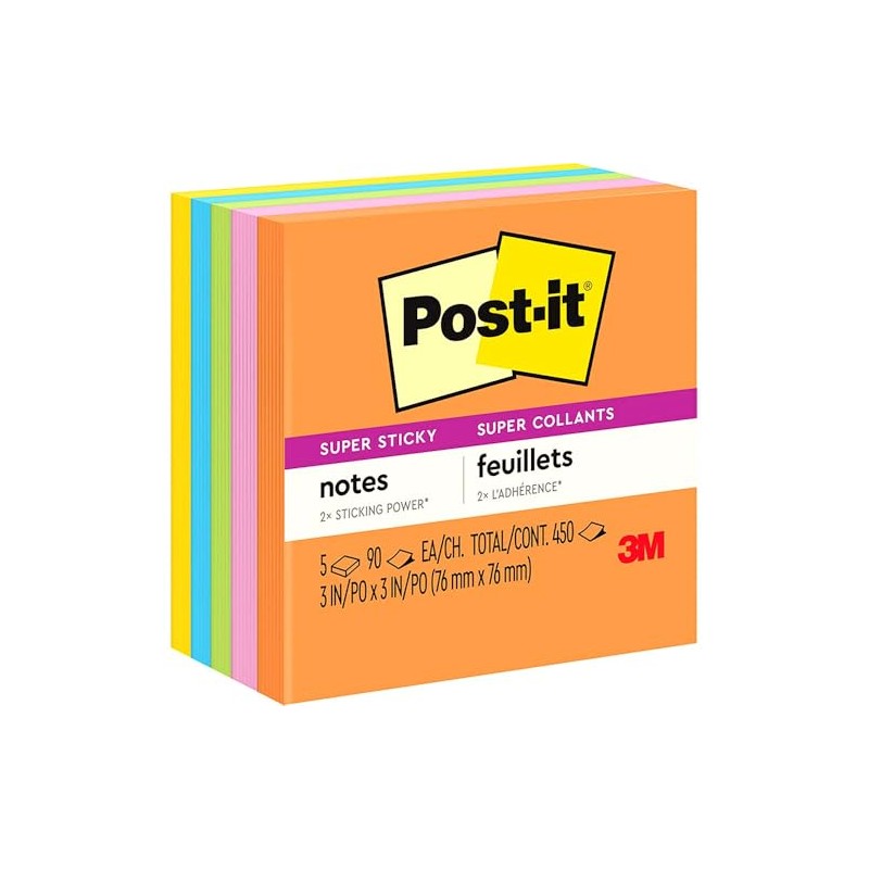 3M Post-it Notas Adhesivas Super Sticky Ultra 3x3in (Modelo 6546S)