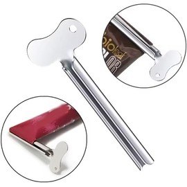 2Pcs Silver Stainless Steel Toothpaste Squeezer and Hair Dye Dispenser - Metal Roller Tube Wringer Tool for Bathroom and Salon Use | Durable Multi-Purpose Squeezing Tool with Safety Design