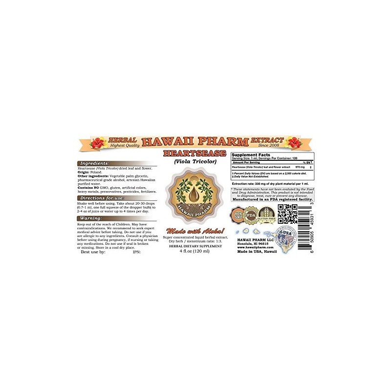 Heartsease (Viola Tricolor) Liquid Extract 4 Oz