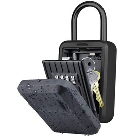 Waterproof Key Box, Key Sharing Box, Key Storage Box, Dial Type, 4-Digit Password Number, Forged with Reinforced Alloy, Waterproof Cover, Waterproof, Dustproof, Rust Resistant, Wall Hanging, Key