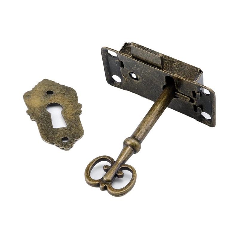 Mcredy 4 Sets Vintage Lock,2.1 Inch Retro Cabinet Drawer Locks