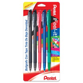 Pentel BX427BP5-M2 Bolígrafo Feel-It 0.7 mm BP 5 piezas Color ABCD