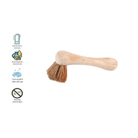nalAmudhu Cocount Coir Brush | Natural Coir | Natural Brown for Kitchen Utensils (Bone Brush)