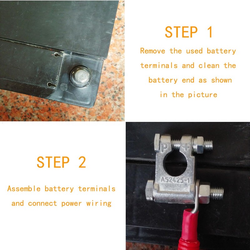 DLronwey Battery Terminal Connectors,Military Spec Positive Negative Heavy Duty Battery