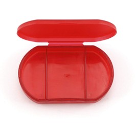 Small Pill Box 3 Outlets - Box for Medicines and Vitamins with 3 Compartments - Ideal for Travel and Daily Use (Red)