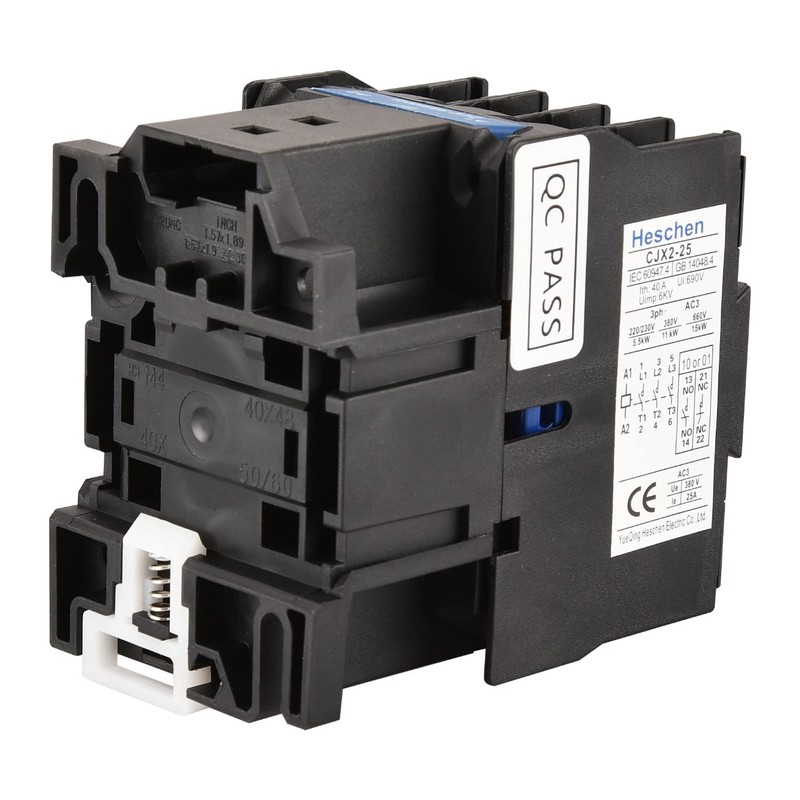 Heschen AC Contactor, CJX2-2501, 24V 50/60Hz Coil, 3P, 3 Pole,