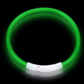 Generic LED Dog Collar Keep Your Dog Safe: Rechargeable LED Collar for Nighttime Adventures,Enhance Visibility with Flash Dog Necklace, LED Dog Collar for Small, Medium & Large Dogs (Green, M)
