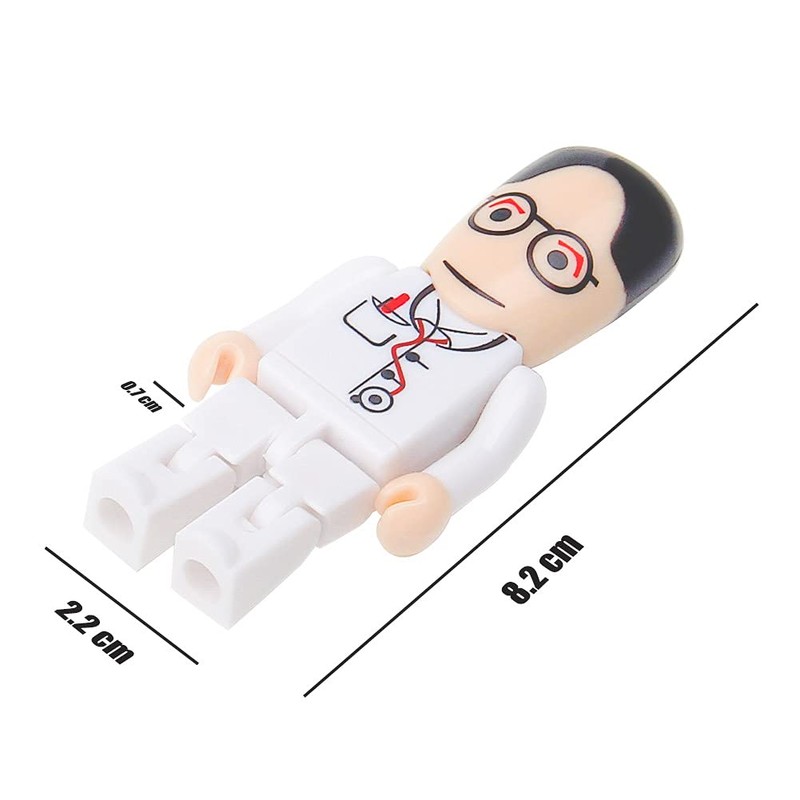 Novelty USB Flash Drive 64GB, LEIZHAN Doctor Robot Toy Character